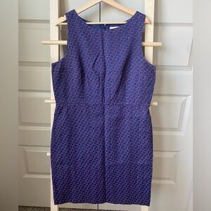 Navy Blue and Pink Patterned Dress